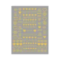 Gouden folie hart nagelstickers met Engelse liefdescitaten en 3D nagelkunst decals. - DH-1081 / Goud