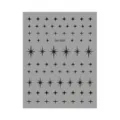 Zwarte ster nagelsticker vel met diverse maten geometrische sterren patronen DH-1087 - DH-1087 / Zwart