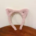 Serre-tête oreilles de chat en peluche rose pour le visage, joli cerceau large pour femmes et filles. - 7# Bandeau Oreilles de Chat en Peluche Rose Coréen