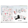 Detail shot of Chinese text nail art stickers featuring trendy characters and stylish patterns. - Internet Slang Character Style (DD-086)
