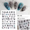 3D donkere stijl schattige meisje nagelkunst stickers, ultra-dunne klevende stickers 80x105mm. - Cartoon Donkere Stijl (DD-795)