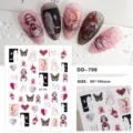 3D dark cute girl nail art sticker ultra-thin adhesive nail patch DIY manicure decals - Little Girl Skull Style (DD-798)