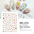 Leuke 3D cartoon nagelstickers zelfklevende decals met schattige dierendecoraties voor nail art. - DD-272