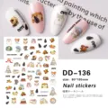Leuke 3D hamster nagelstickers zelfklevende nail art decals voor DIY manicure decoratie - DD-136