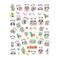 5D reliëf cartoon panda nagelstickers schattig mahjong bamboe ontwerp zelfklevend - Z-1694