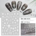 3D witte gotische hemelse nail art stickers DIY manicure stickers 80x105 mm DH526 - DH-526 Wit / 80x105mm / Wit