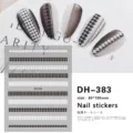 3D houndstooth nail art stickers vel, zwart-witte geometrische strepen DIY decal ontwerp. - DH-383 Zwart-Wit Hondentand