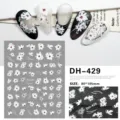 3D witte bloemige nail art stickers, ultra-dun patchontwerp, elegante manicure decal details. - DH-429 / Wit