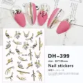 3D zwart gouden nagelstickers DIY nagelkunst decals flinterdunne manicure accessoires DH-399 - DH-399