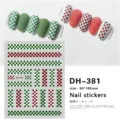 Groene en rode geruite 3D nagelkunst stickers, DIY zelfklevende manicurestickers. - DH-381 Groen-Rood Ruitjes