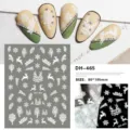 Navidad 3D pegatinas de uñas copo de nieve reno calcomanías adhesivas nail art - DH-465