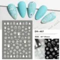 Pegatinas de uñas 3D de Navidad con lindos copos de nieve y diseños de hombre de jengibre. - DH-467
