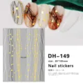 Ultradunne 3D nagelstickers met gouden lijnen en stippen voor DIY manicure decoratie. - DH-149