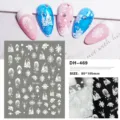 3D Hiver Flocon de Neige Autocollants d'Ongles Ultra-Fins Manucure DIY Design 80x105mm - DH-469