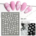 Autocollants d'ongles flocon de neige 3D ultra-fins autocollants de manucure d'hiver 80x105mm - DH-471