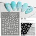 3D flocon de neige autocollants d'ongles hiver noël manucure décalcomanie design 80x105mm - DH-472