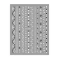 3D nagelsticker vel met strepen, sterren en stippen voor mooie manicure ontwerpen. - DH-1099 / Zilver