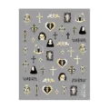 5D in reliëf gouden nagelstickers gothisch kruis doodskop Halloween manicure ontwerpen - 5D Goudfolie Schedel Kruis (He-1899)