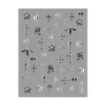 5D in reliëf zilveren gotische kruis nagel stickers, metalen nagel decors, 1 vel. - 5D Zilverfolie Kruis (He-1898)