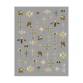 5D in reliëf gemaakte gouden gotische nagelstickers holografische kruis roos nail art decore. - 5D Goudfolie Kruis (He-1897)