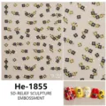 5D in reliëf goud en zwarte veldbloem nagelstickers, elegante manicure decals He-1855. - He-1855 (Gouden Stempeling)