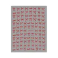 Rode strik nail art sticker vel detail met schattige patronen voor DIY manicure thuis. - DH-1070 / Laserrood