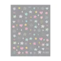 5D ingeleste schattige ster hart strik nagelstickers kleurrijk ruit patroon manicure vel - Dr-1865