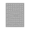 Gedetailleerde close-up van zilveren strik nagelstickers blad, met fijne patronen. - DH-1070 / Zilver
