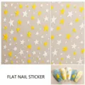 Gele ster nagelsticker plat zelfklevend decal model DH-1088 voor nagelkunst design - Geel