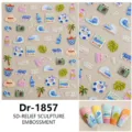 5D reliëf zomer strand nagelstickers variant Dr-1857 3D embossed manicure stickers - Dr-1857