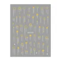 Detailed shot of 3D gold foil shooting star nail stickers, sparkling star patterns for phone decors. - DH-1098 / Gold
