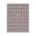 Detailed view of red bow nail art stickers sheet, adhesive decals with model DH-1071. - DH-1071 / Laser Red