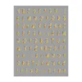 Goudfolie alfabet nagelstickers detail, 3D engelse letters en cijfers nail art decals. - Holografisch Goud