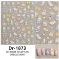 5D ingelaste nagelstickers schattig cartoon konijn strik nail art stickers 1st - Dr-1873