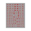 Red bow nail sticker sheet detail, cute adhesive nail art designs for manicure decoration. - DH-1072 / Red