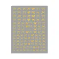 Gold bow nail stickers detail view, delicate metallic foil design for manicure art decoration. - DH-1072 / Gold