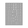 White bow nail stickers detail view showing various cute ribbon designs and SKU number. - DH-1072 / Silver