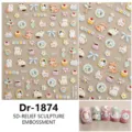 5D reliëf cartoon kat nagelkunst stickers schattige kitten strik nagelstickers Dr1874 - Dr-1874