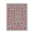 Red bow heart nail stickers decal cute DIY nail art supplies decorative sheet for manicure - DH-1073 / Red
