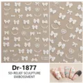 5D reliëf witte strik nagelstickers parel in reliëf nail art stickers voor manicure - Dr-1877