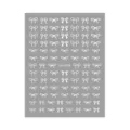 Detailed view of white bow nail stickers featuring neat rows of cute designs for DIY nail art. - DH-1074 / White