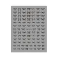 Black bow nail art stickers sheet, minimalist design, easy to apply for DIY manicure. - DH-1074 / Black