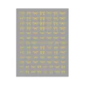 Gold bowknot 3D nail art stickers sheet detail view featuring elegant bow designs for manicures. - DH-1074 / Gold
