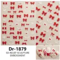5D reliëf rode strik nagelstickers parel in reliëf zelfklevende manicure nail art stickers - Dr-1879
