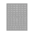 Detailed view of 3D flat white bow nail art stickers sheet with DH-1074 model number design. - DH-1074 / Silver