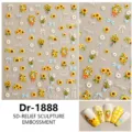 5D zonnebloem nagelstickers, schattige strik embossed nail art decals voor manicure. - Dr-1888