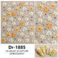 5D reliëf zilverfolie lelie bloem nail art stickers, elegante bloemige DIY nagelstickers. - Dr-1885 (Heet Stempelen Zilver)