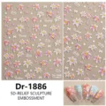5D reliëf lelie nagelstickers, reliëf bloem nagelstickers met sprankelende details. - Dr-1886
