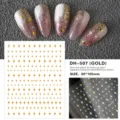 3D gouden ster nagelstickers ultradunne zelfklevende manicure decals 80x105mm DH507 - Goud