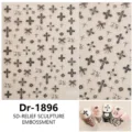 5D reliëf gotische kruis nagelstickers, vintage strik en kant reliëf nail art stickers. - Dr-1896